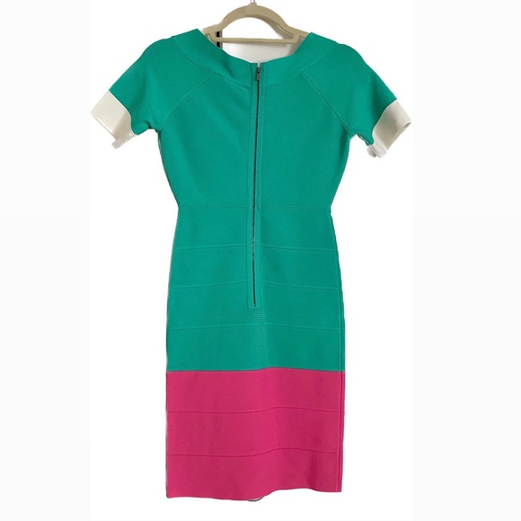 SALE- BCBG Kisha Color Block Power Bandage Dress Medium - Picture 2 of 6